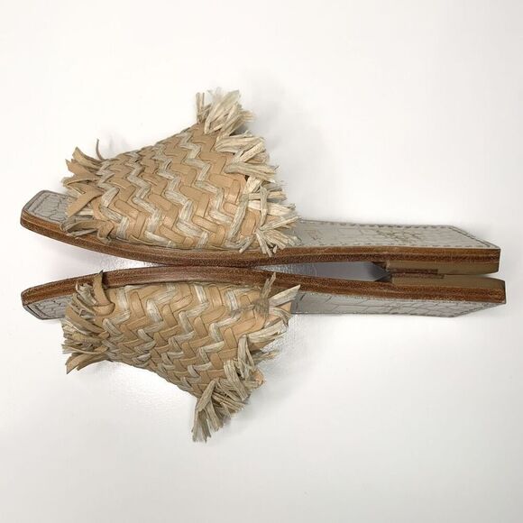 Christian Louboutin Soudana Raffia Flat Slip On Sandals EU 36.5 US 6.5 Low Heel - Picture 8 of 10